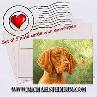 Michael Steddum Bird Dog Vizsla Note Card Set