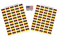 Made in USA! 100 Country Flag 1.5" x 1" Self Adhesive World Flag Scrapbook Stickers, Two Sheets of 50, 100 International Sticker Decal Flags Total (Germany with Eagle)
