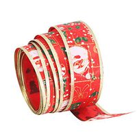 BESTOYARD Christmas Decorative Ribbons Holiday Garlands for Gift Cake Wrapping Crafting Hair Bows (Red)