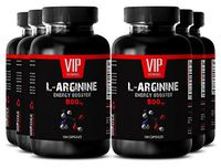 L-arginine Powder Bulk Supplements - L-ARGININE Energy Booster 500 mg - Increase Endurance - 6 Bottles 600 Capsules