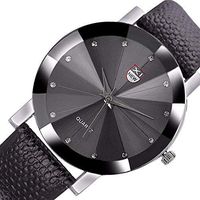 Fxbar,Men Luxury Stainless Steel Quartz Watches Round Dial Case Analog Wrist Watch Minimalist Bracelet Watches(Black)