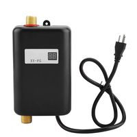 Electric Water Heater 110V 3400W Mini Tankless Instant Hot Water System for Bathroom Kitchen Washing G 1/2" Interface(Black)