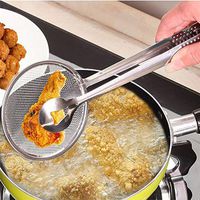 BIRD WORKS New Multi-functional Filter Spoon With Clip Food Kitchen Oil-Frying BBQ Filter Stainless Steel Clamp Strainer Kitchen Tools 8JL6: China