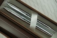 Cross Century II Diamond Cut Herringbone Art Deco and Extremely Polished Appointments Selectip Rollerball Pen and Ballpoint Pen