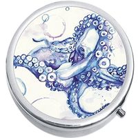 Watercolor Octopus Medicine Vitamin Pill Box