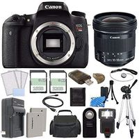 Canon EOS Rebel T6s DSLR Camera (Body Only) + Canon EF-S 10-18mm f/4.5-5.6 IS STM Lens + Extra Battery + Charger + 16GB + 32GB + Remote + Card Reader + Tripod + HDMI Cable + Carrying Case Bundle 63
