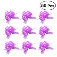 WINOMO Pull Bows 50pcs Christmas Gift Knot Floral Decoration for Gift Wrapping Wedding Car Party Decor(Purple)