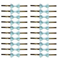 Hemoton 100pcs Bow Twist Tie for Bakery Candy Lollipop Cello Bag,Lovely Cute Colors Bow Tie Twist Ties for Cake Pops Sealing CelloBags Gifts Packgae(Sky Blue)