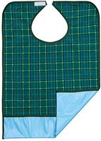 Bibs for Adults Senior Citizens - Adult Bibs for Eating - Clothing Protector - Reusable Waterproof Machine Washable - Crumb Catcher (Green)