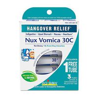 Boiron Nux Vomica 30C, 3 Tubes (80 Pellets per Tube), Homeopathic Medicine for Hangover Relief
