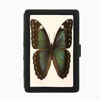Perfection In Style Black Color Metal Cigarette Case Vintage Insects Design 013