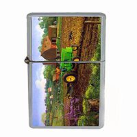 Perfection In Style Wind Proof Dual Torch Refillable Lighter Vintage Farm Design 014