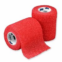Coban Self-Adherent Wrap, Red, 3" X 5 Yard Roll