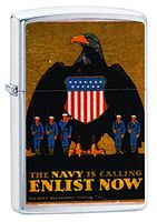 Zippo Enlist Now with Eagle Navy Pocket Lighter