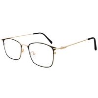 Livho Blue Light Blocking Glasses, Anti Glare UV Filter Square Metal Lightweight Computer Gaming Eyeglasses for Women Men - LI1804 (Gold Black Frame/Transparent Lens)