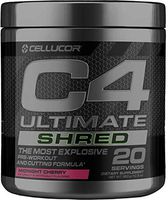 Cellucor C4 Ultimate Shred Pre Workout Powder, Fat Burner for Men & Women, Weight Loss Supplement with Ginger Root Extract, Midnight Cherry, 20 Servings