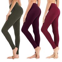 High Waisted Leggings for Women - Soft Athletic Tummy Control Pants for Running Cycling Yoga Workout - Reg & Plus Size (3 Pack Olive, Vintage Violet, Wine, Extra Size (US 24-32))