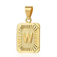 Trendsmax Mens Womens Yellow Gold Plated Square Capital Letter W Pendant Only No Chain
