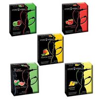 Hydro Herbal Hookah Shisha - [50g X 5 Pack] [250g]: Apple, Strawberry, Mango, Watermelon and Pineapple - [Premium Flavor - Tobacco Free, Nicotine Free] Tropical Smoothie B