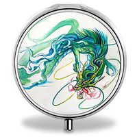 IMLONE Pill Organizer, Customized Dragon Pill Boxes with 3 Components Metal Pill Container for Purse