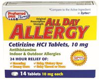 CETIRIZINE TABS 10MG OTC***KPP Size: 14