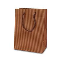 Brown Pinstripe Rope Handle Bags | Quantity: 100 | Width: 16"