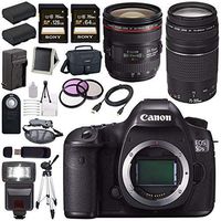 Canon EOS 5DS-R 5DSR DSLR Camera + EF 24-70mm f/4L IS USM Lens + Canon EF 75-300mm f/4-5.6 III Telephoto Zoom Lens + LPE-6 Lithium Ion Battery + Canon 100ES EOS shoulder bag Bundle 9