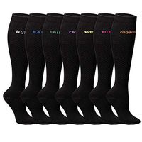 7 Pairs Compression Socks Women Men 20-30mmHg Graduated Knee High Stockings-S/M