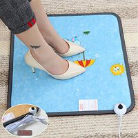 Toes Carpeted Foot Warming Heater, Electric Foot Warmer Pad, Heated Floor Carpet for Under Desks and More Foot Switch Design,Blue,L
