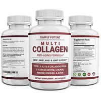 Multi Collagen Peptides Powder Capsules, 60 Type I II III V X Hydrolyzed Collagen Pills, Keto & Paleo Diet Friendly Non-GMO Gluten Free All-in-One 5 Collagen Supplement for Skin Hair Nails & Joints