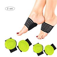 Ximimark 2 Pairs Foot Cushioned Arch Foot Support Decrease Plantar Fasciitis Pain Correction Night Foot Care Corrector Thumb