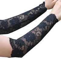 1 Pair Stylish Lace Bracers Elbow Guards Women Arm Sleeves Black