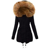 Trolimons Women's Solid Hooed Hoodies Thick Wool Lining Warm Winter Jacket Coats