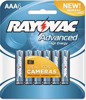 Rayovac 8246HEF Alkaline High Energy Batteries, AAA, 6/Pk