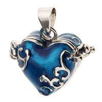 Love Heart Blue Enamel Openable Cremation Keepsake Urn Pendant Fit Necklace Prom Beautiful Cute Simple Elegant Jewerly Women Fashionable Beads Comfortable