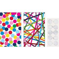 Club Pack of 120 Vibrantly Colored Multiple Pattern Paper Treat Bag 8.7”