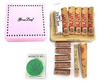 Shine GRASSLEAF Wooden Rolling Box with RAW Tray Gift Set- Includes Papers/Tips/Grinder/Rolling Machine/MAT (Large Box/Small Tray) (Pink Large Box/Small Tray)