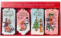 Molly & Rex Cartoon Dogs Embellished 3D Christmas Gift Tags 14168, 12 ct
