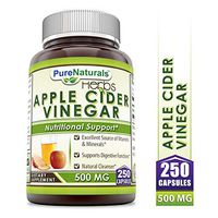 Pure Naturals Apple Cider Vinegar 500 mg, 250 Capsules - Supports Healthy Digestion and Weight Management - Promotes Better Circulation