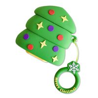 Volwco Christmas Series Protective Case for AirPods 1&2, Soft Silicone 3D Cute Cartoon Rechargeable Headphone Case for AirPods 1&2 - Christmas Tree
