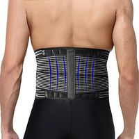 Happy Hours Portable Elastic Waist Heat Radiating Lower Back Waist 6 Springs Lumbar Brace Belt Double Pull Strap Lower Massager Brace Fitness Belt Size L/XL/XXL,Size XXL 110cm/ 3.3 inch