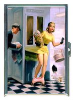 Retro 50s Pin Up Loses Panties Double-Sided Cigarette Case, ID Holder, Wallet with RFID Theft Protection