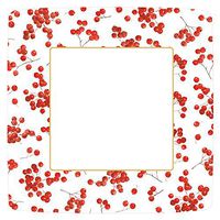 Berry Gathering Ivory/Red-Paper Linen Napkin Airlaid (8, Salad Plate)