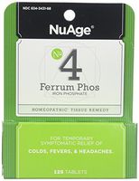 Hyland's Nuage #4 Ferrum Phosphoricum 6X Tablets, Natural Relief of Colds, Fevers, Headaches, 125 Count