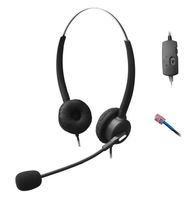Comdio Binaural Call Center Telephone Headset Headphone with Mic + Volume Mute Control for Cisco IP Phones 7931G 7940 7940G 7941 7941G 7942G and Plantronics M10 M12 M22 Vista Modular Adapters(H203VC3)