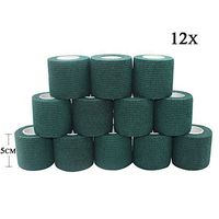 Vet Wrap Medical Tape for Skin Bandage Tape Vet Tape Cohesive Bandage 2 inch x 12 PCS Dark Green Fabric Bandages Self Sticking Bandage Self Adhering Bandage Wrap Stretch Self Adhesive Tape