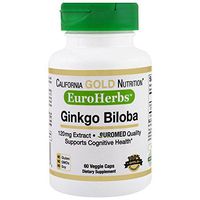 California Gold Nutrition, Ginkgo Biloba Extract, EuroHerbs, 120 mg, 60 Veggie Caps, Milk-Free, Egg-Free, Fish-Free, Gluten-Free, No Artificial Colors, Peanut Free, Shellfish Free, Soy-Free, CGN