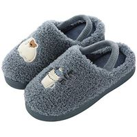 residentD 🌷🌷3.5-10Y Toddler Kids Home Slippers Baby Girls Boys Cartoon Warm Indoors Floor Shoes (Age:3.5-4Years, Navy)