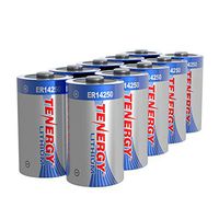 Tenergy High Capacity 3.6V 1/2 AA Lithium Battery, 1200mAh ER14250 Non-Rechargeable Batteries for Alarm Systems, Home Security Sensors, Smart Dog Collars, Utility Meters, UL Certified, 10 Pack