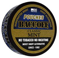 BaccOff, Classic Mint Pouches, Premium Tobacco Free, Nicotine Free Snuff Alternative (10 Cans)